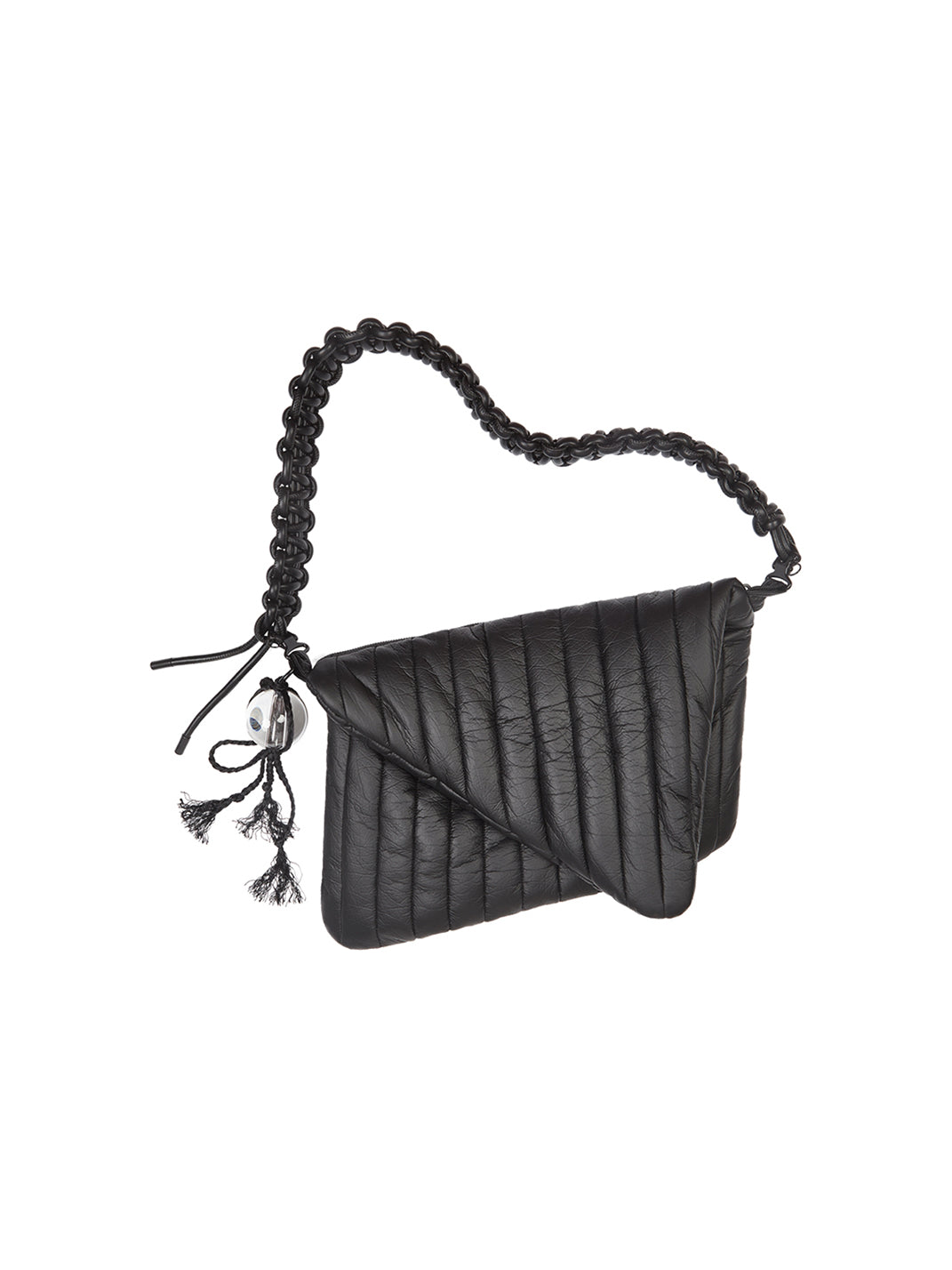 Black Quilted Convertible Laptop Crossbody Bag - View 7