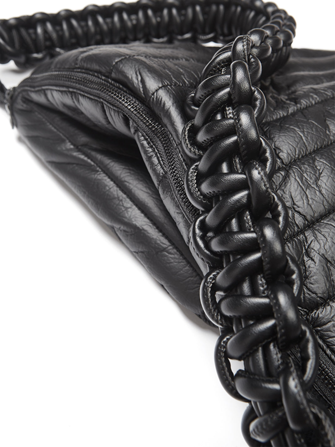 Black Quilted Convertible Laptop Crossbody Bag - View 10