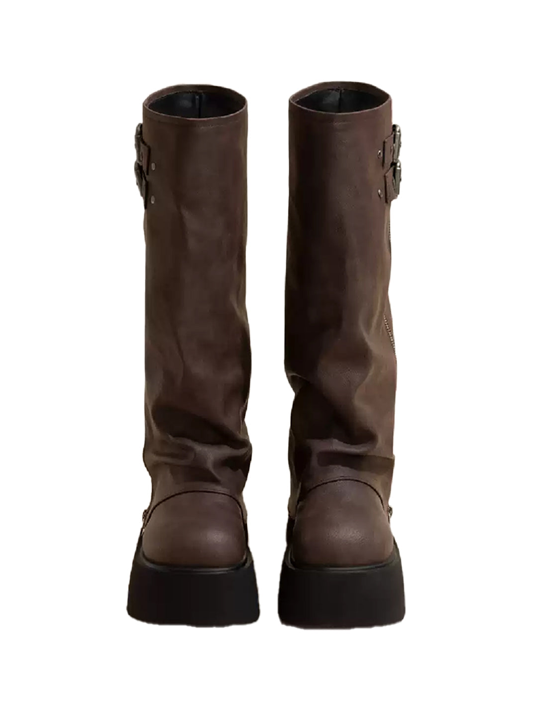 Side-Zip Knee-High Platform Boots - View 10