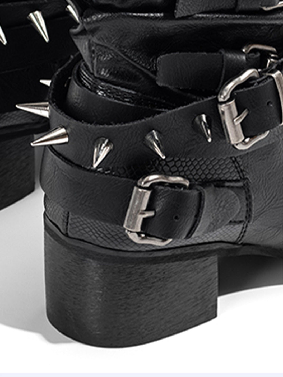 Western Buckle Pointed Ankle Boots - View 9