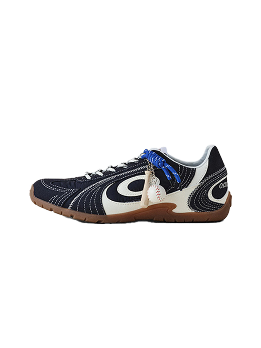 Navy Swirl-Panel Low-Profile Trainers