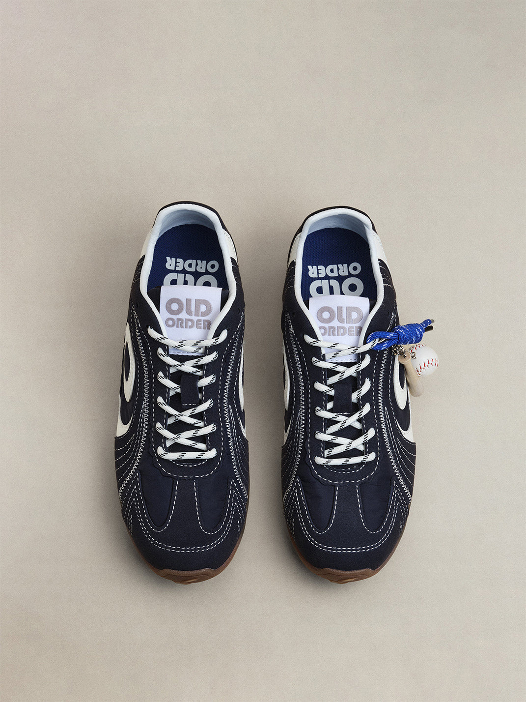 Navy Swirl-Panel Low-Profile Trainers - View 11