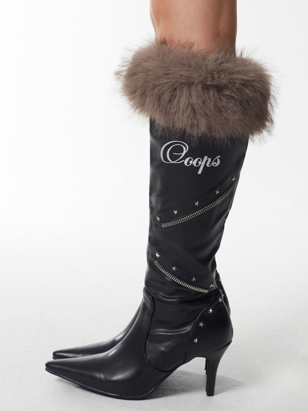 Plush-Cuff Pointed-Toe Knee-High Boots - View 4