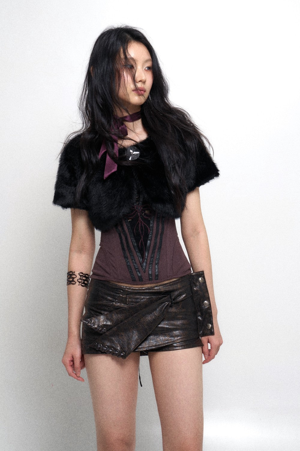 Black Fur Bolero Shrug Jacket