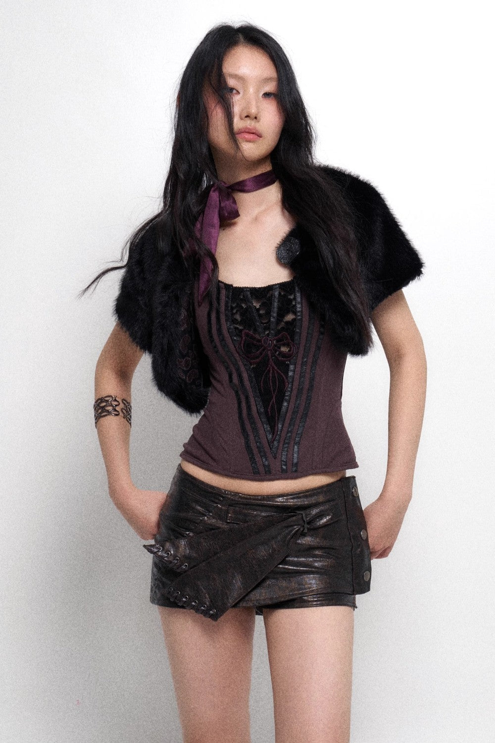 Black Fur Bolero Shrug Jacket