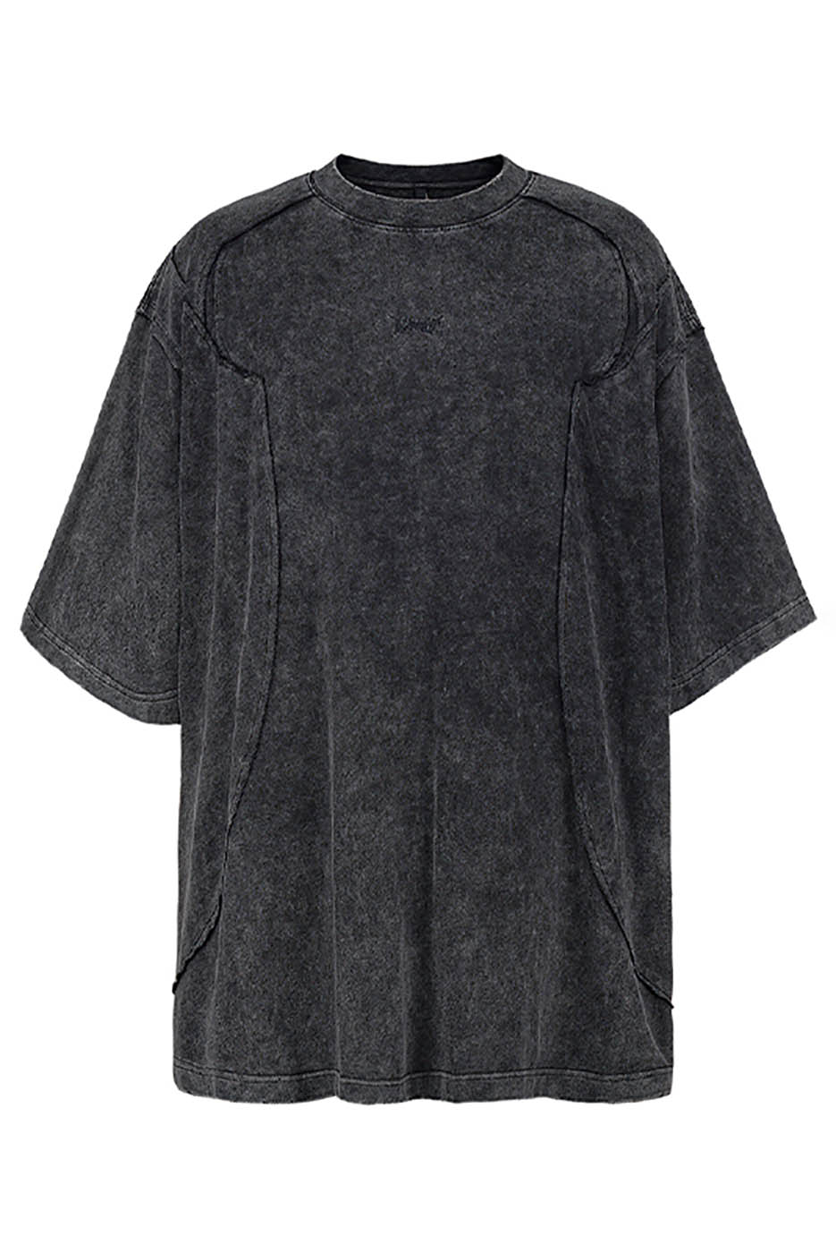 Washed Structured Black T-Shirt