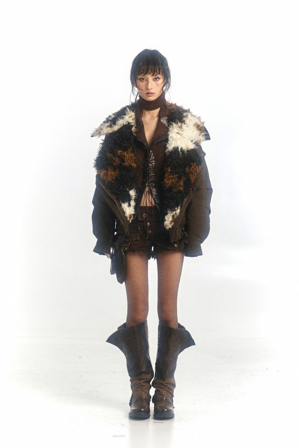 Shearling Parka Moto Bomber Jacket