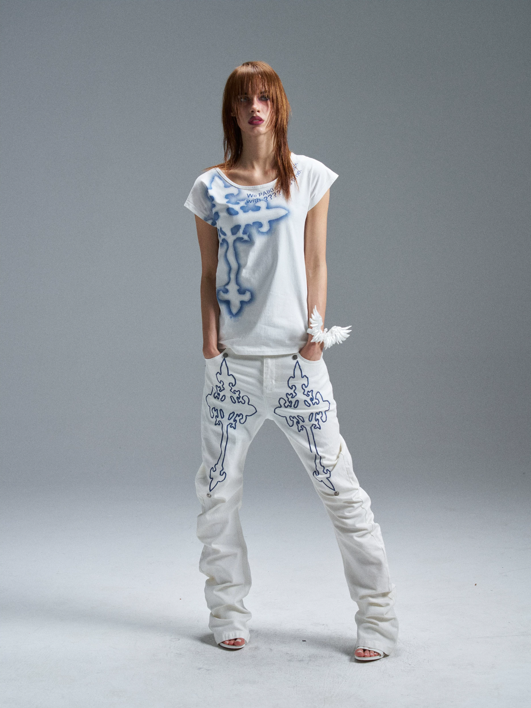Cross Letter Cotton-Blend Crewneck T-Shirt - View 10