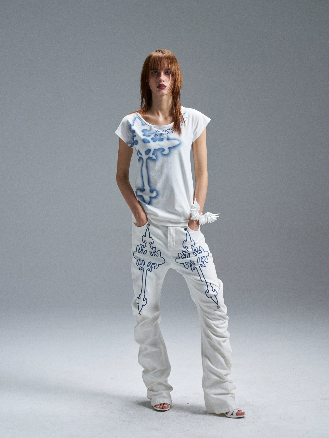 Cross Letter Cotton-Blend Crewneck T-Shirt - View 11