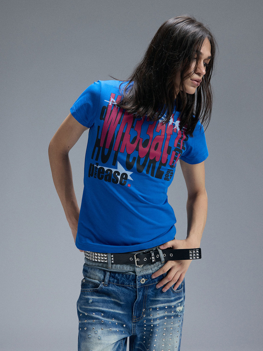 Electronic Slogan Graphic Cotton T-Shirt - View 3