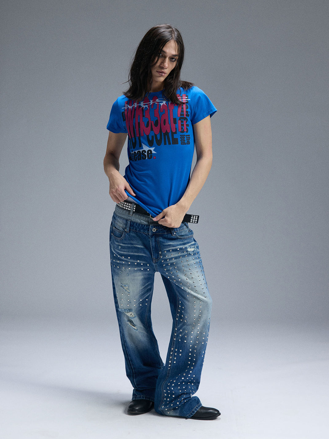 Electronic Slogan Graphic Cotton T-Shirt - View 4