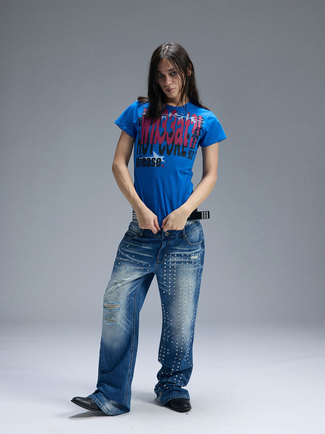 Electronic Slogan Graphic Cotton T-Shirt - View 5
