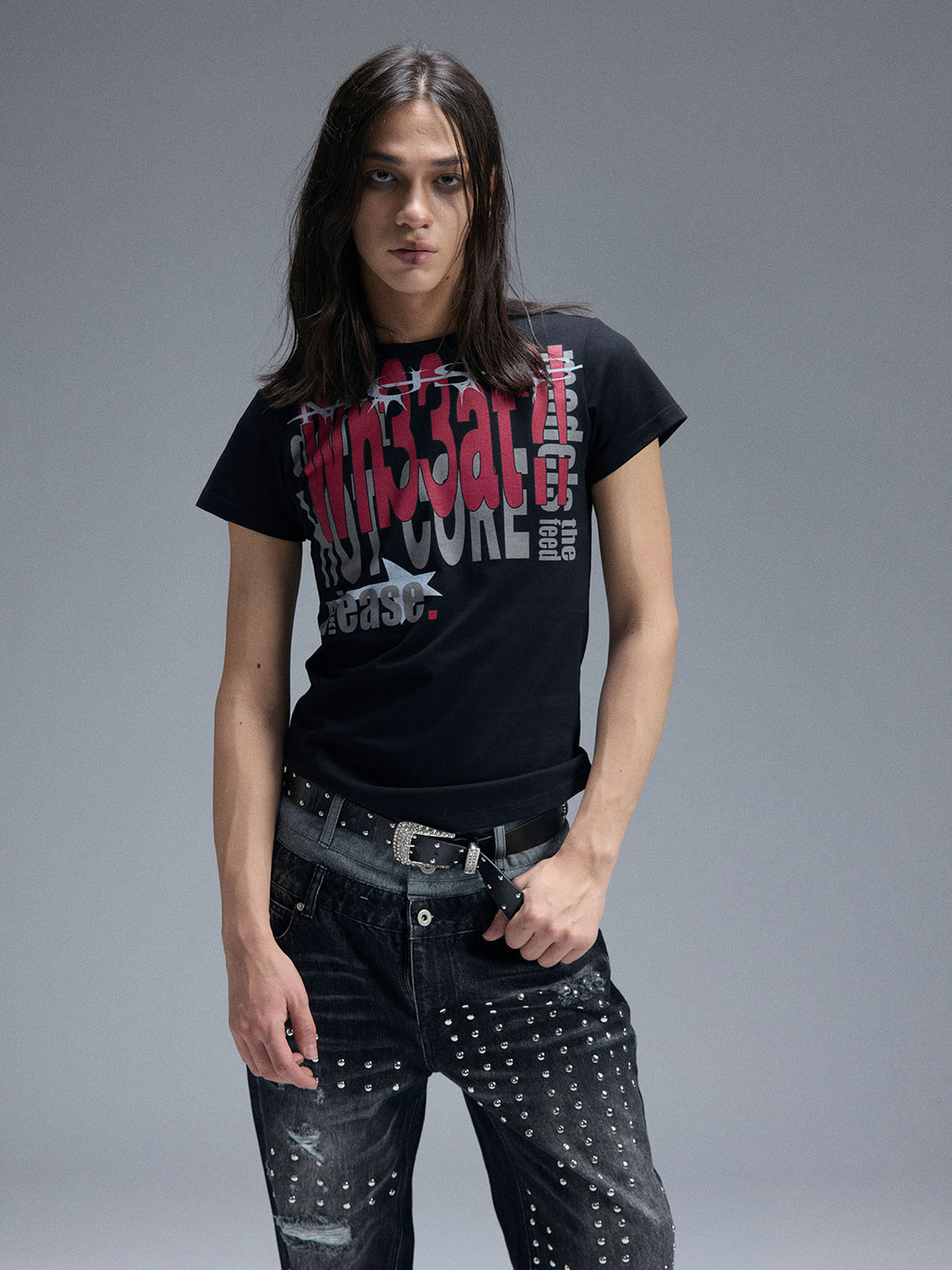 Electronic Slogan Graphic Cotton T-Shirt - View 9