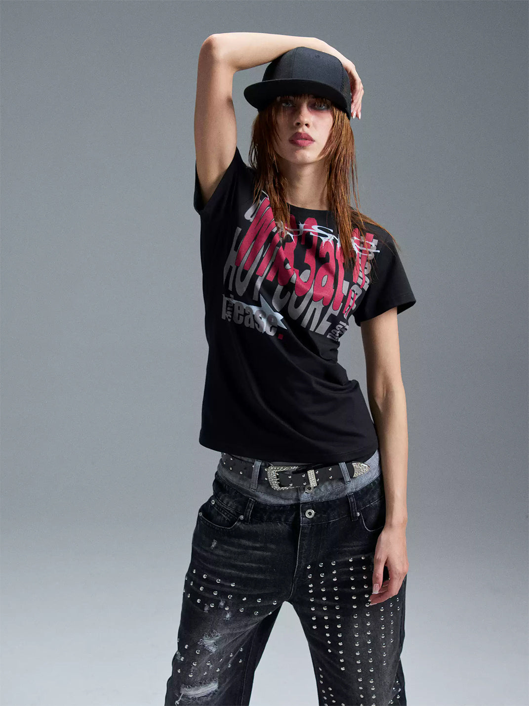 Electronic Slogan Graphic Cotton T-Shirt - View 10
