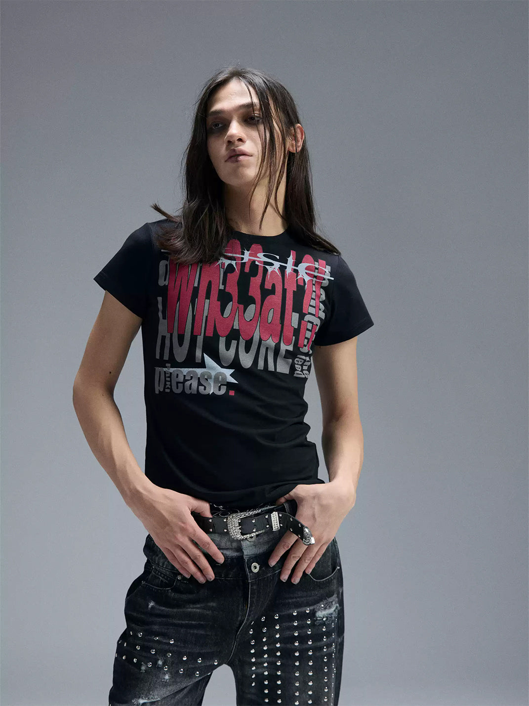 Electronic Slogan Graphic Cotton T-Shirt - View 12