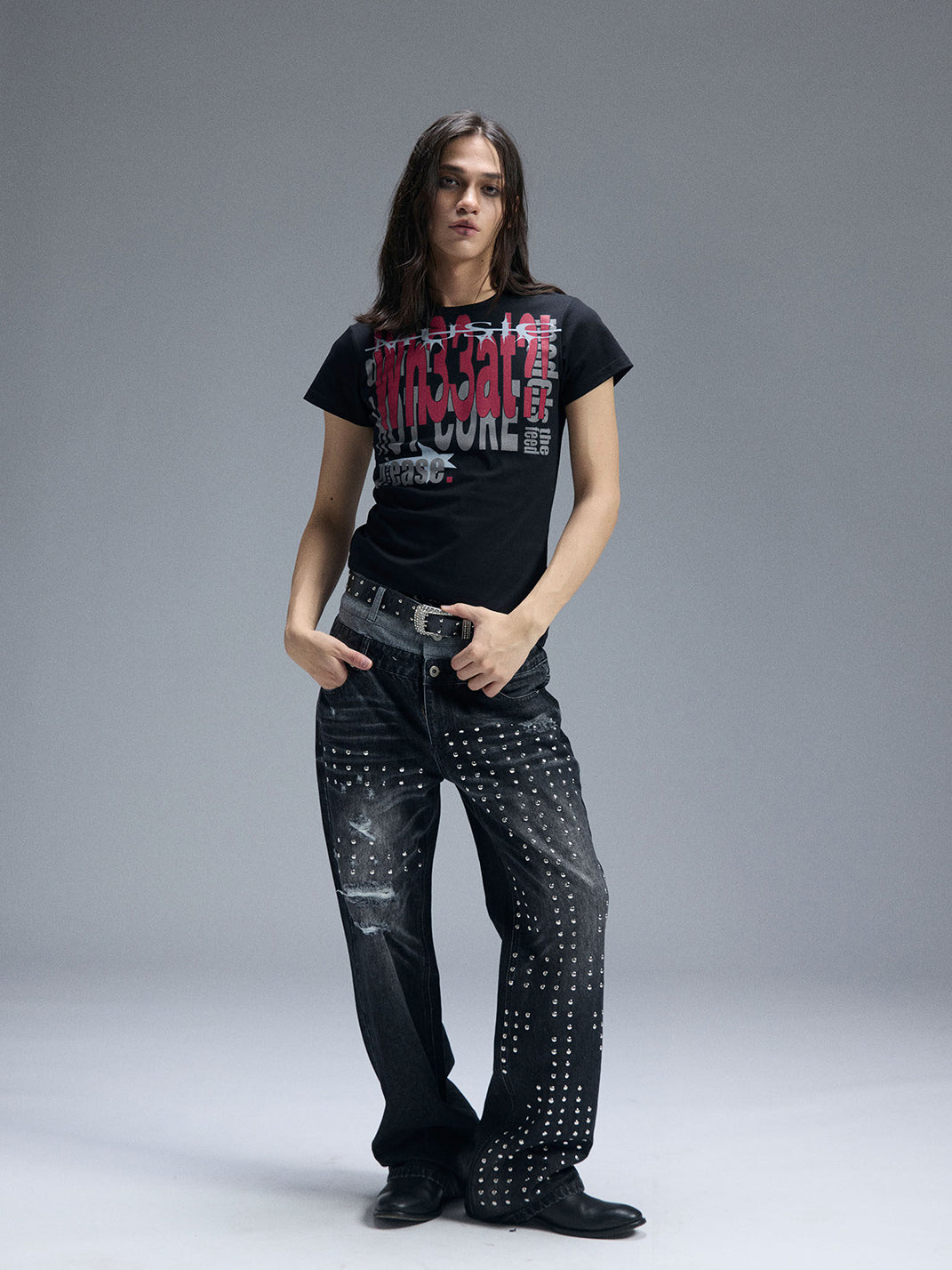 Electronic Slogan Graphic Cotton T-Shirt - View 14