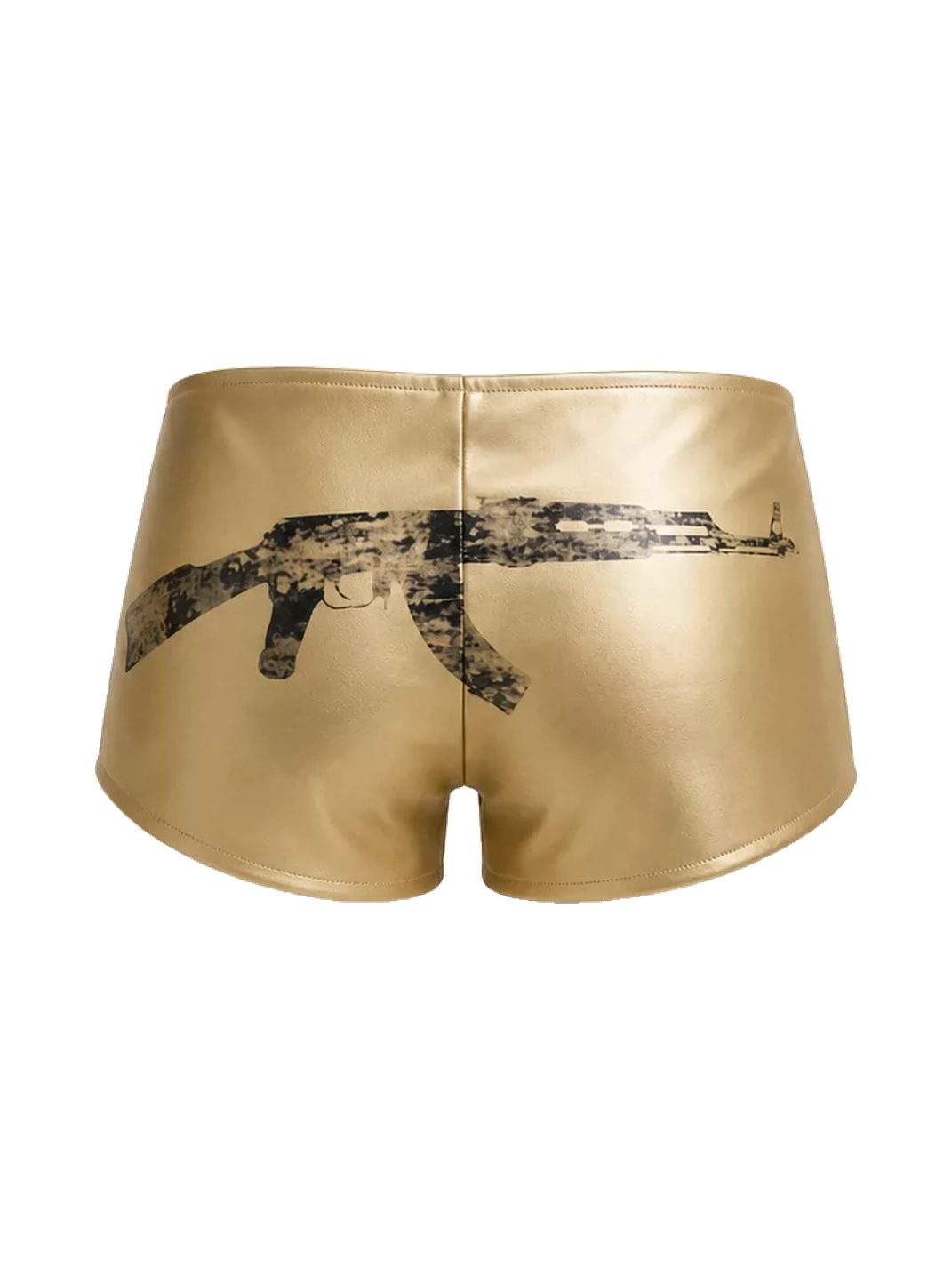 Metallic Stretch Faux-Leather Shorts - View 16