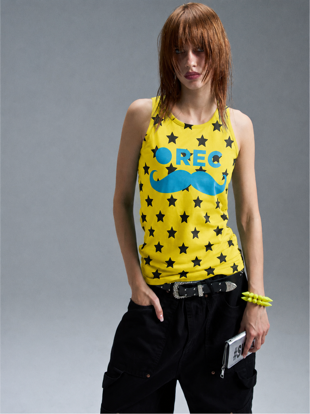Polka-Dot Star Stretch Tank Top - View 2