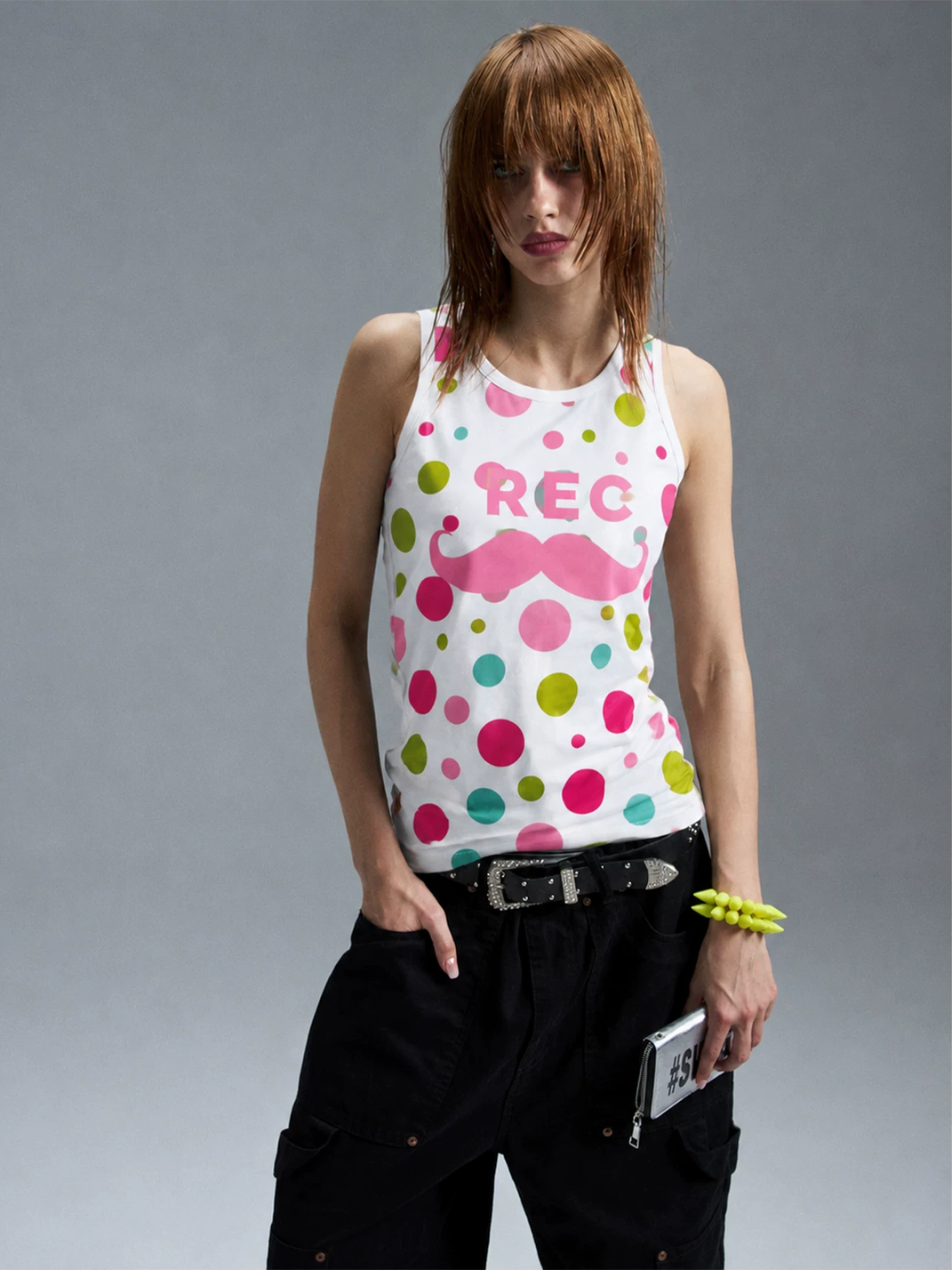 Polka-Dot Star Stretch Tank Top - View 6
