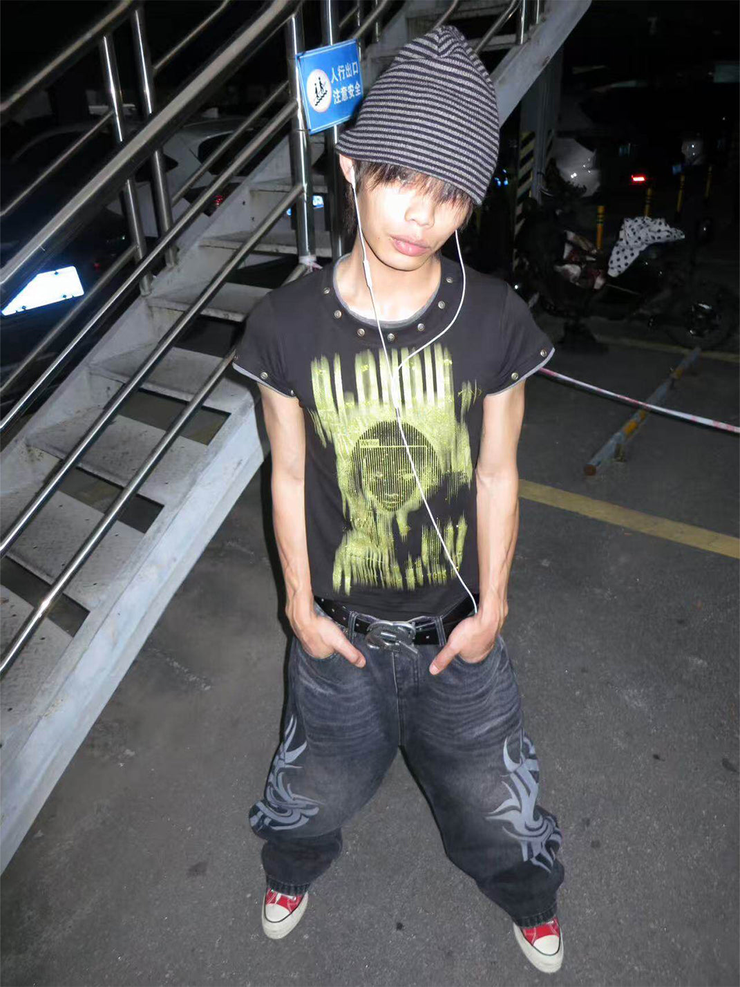Foil-Portrait Layered-Sleeve T-Shirt - View 12