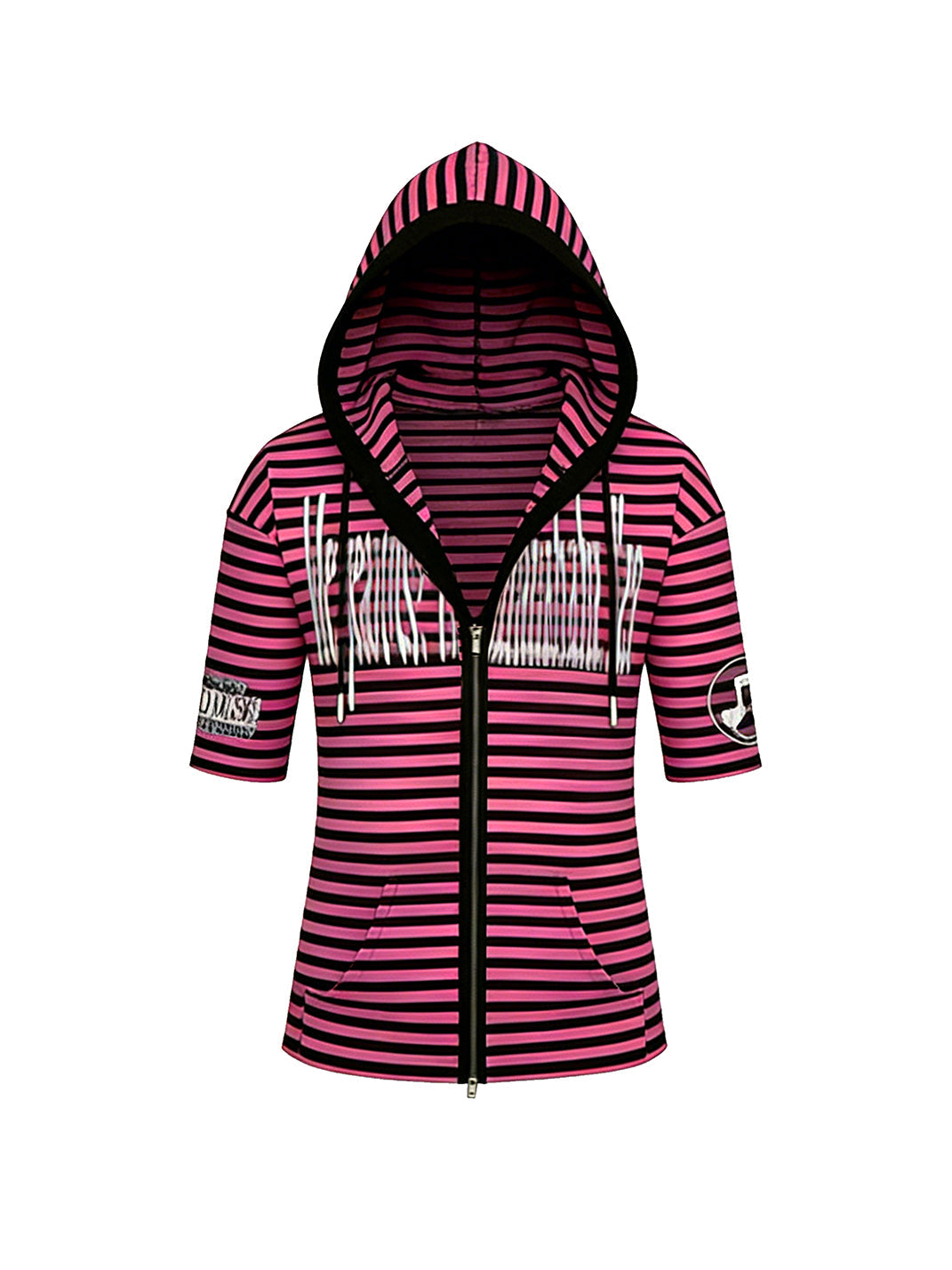 Striped Short-Sleeve Hooded T-Shirt - View 7