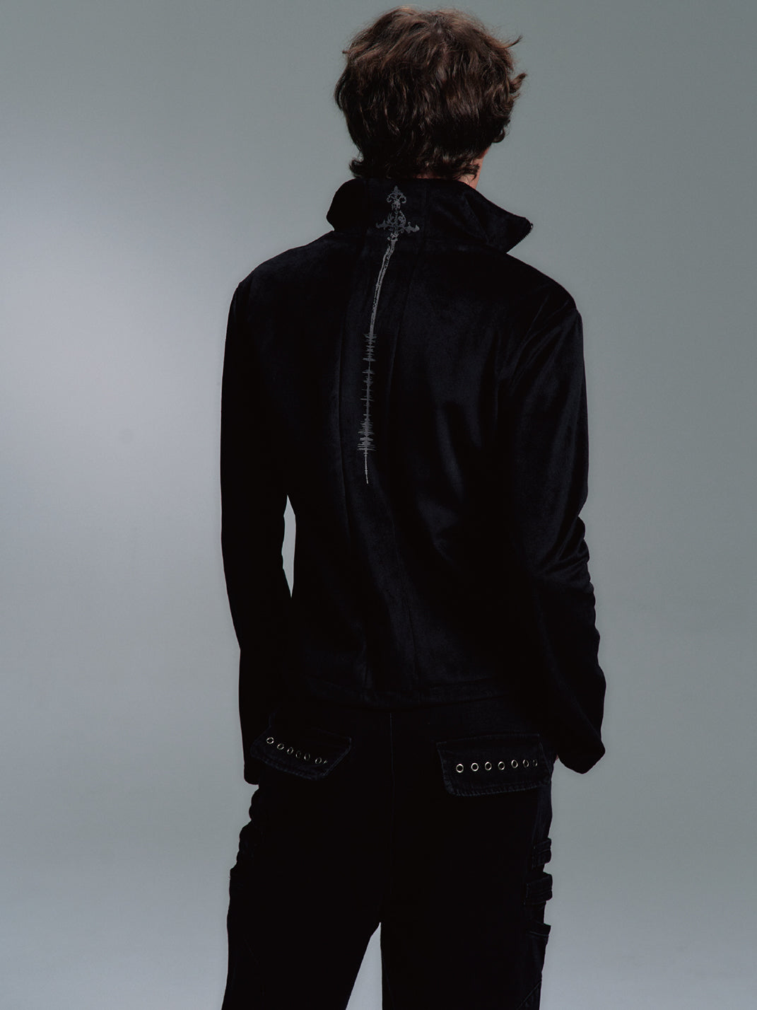 Skull Singer Music-Note Velvet Zip Jacket - View 9