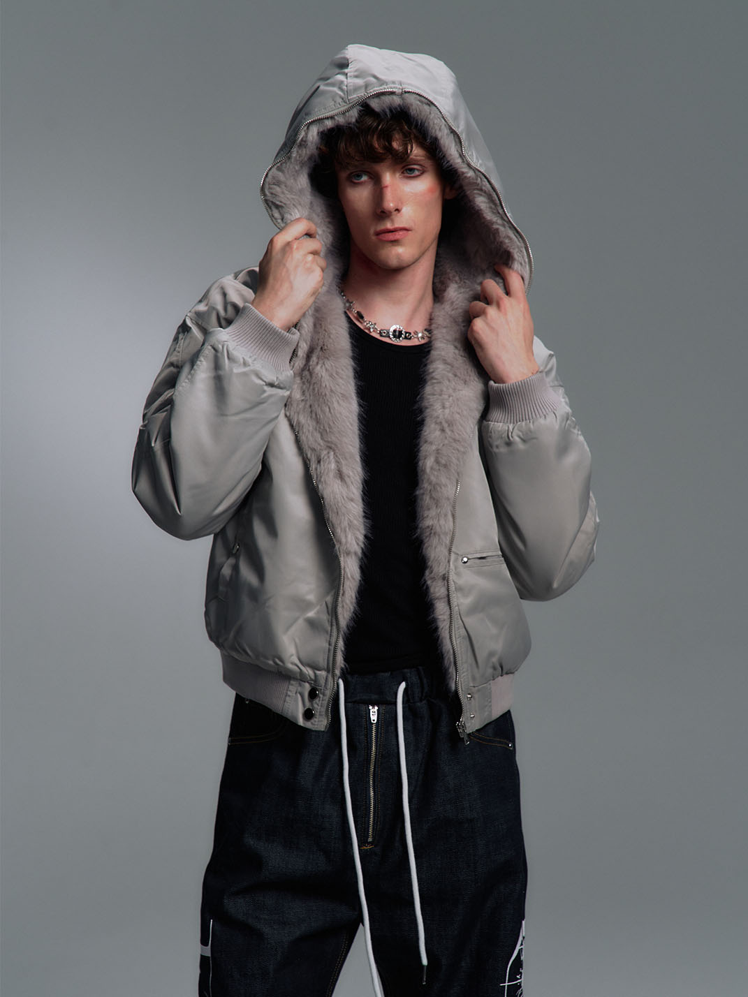 Faux-Fur Aviator Bomber Jacket - View 5