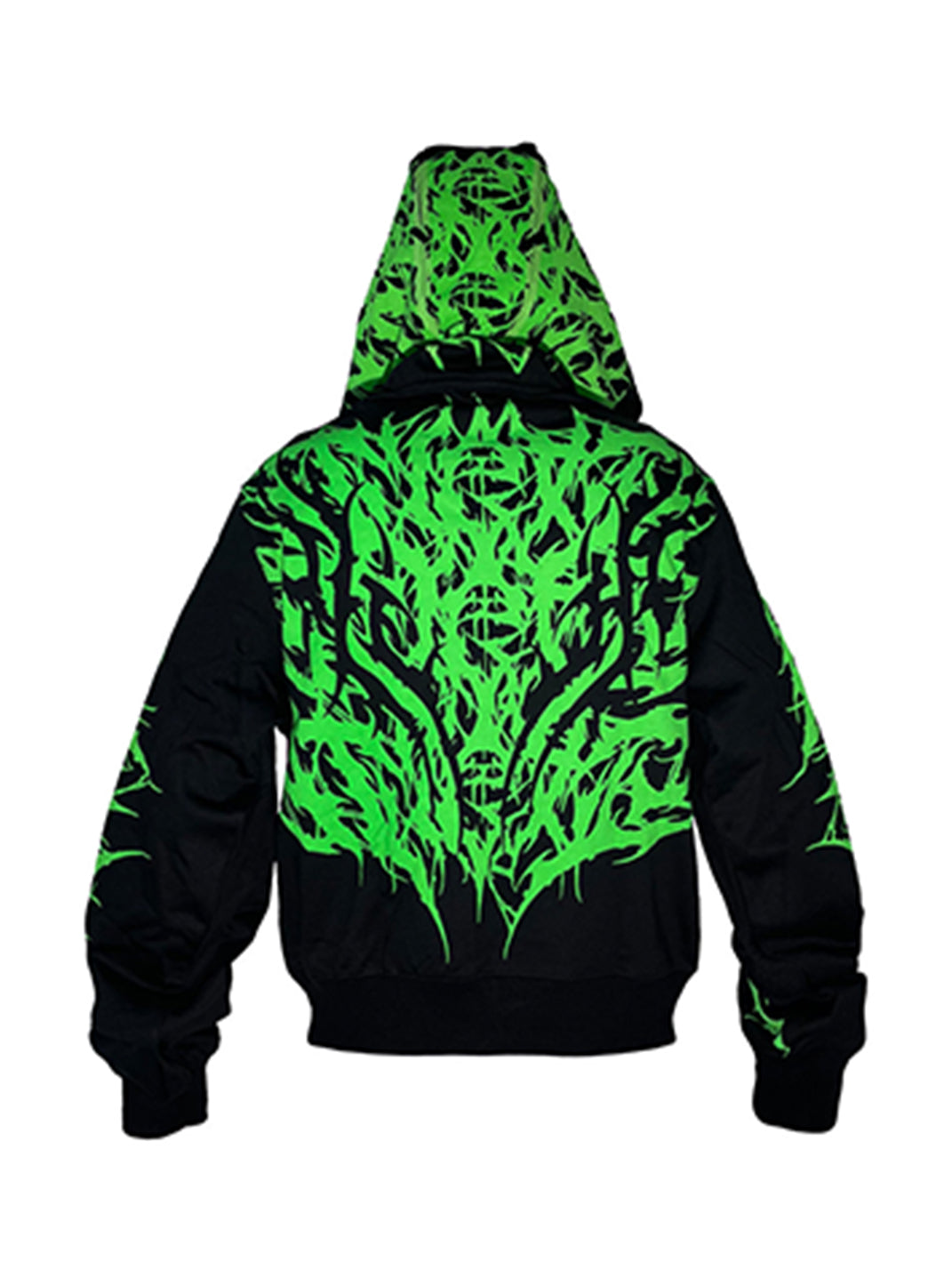 Allover Green Graphic Hoodie - View 7