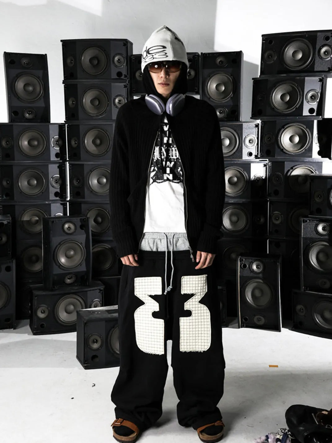 Applique Double-Waist Pleated Sweatpants - View 2