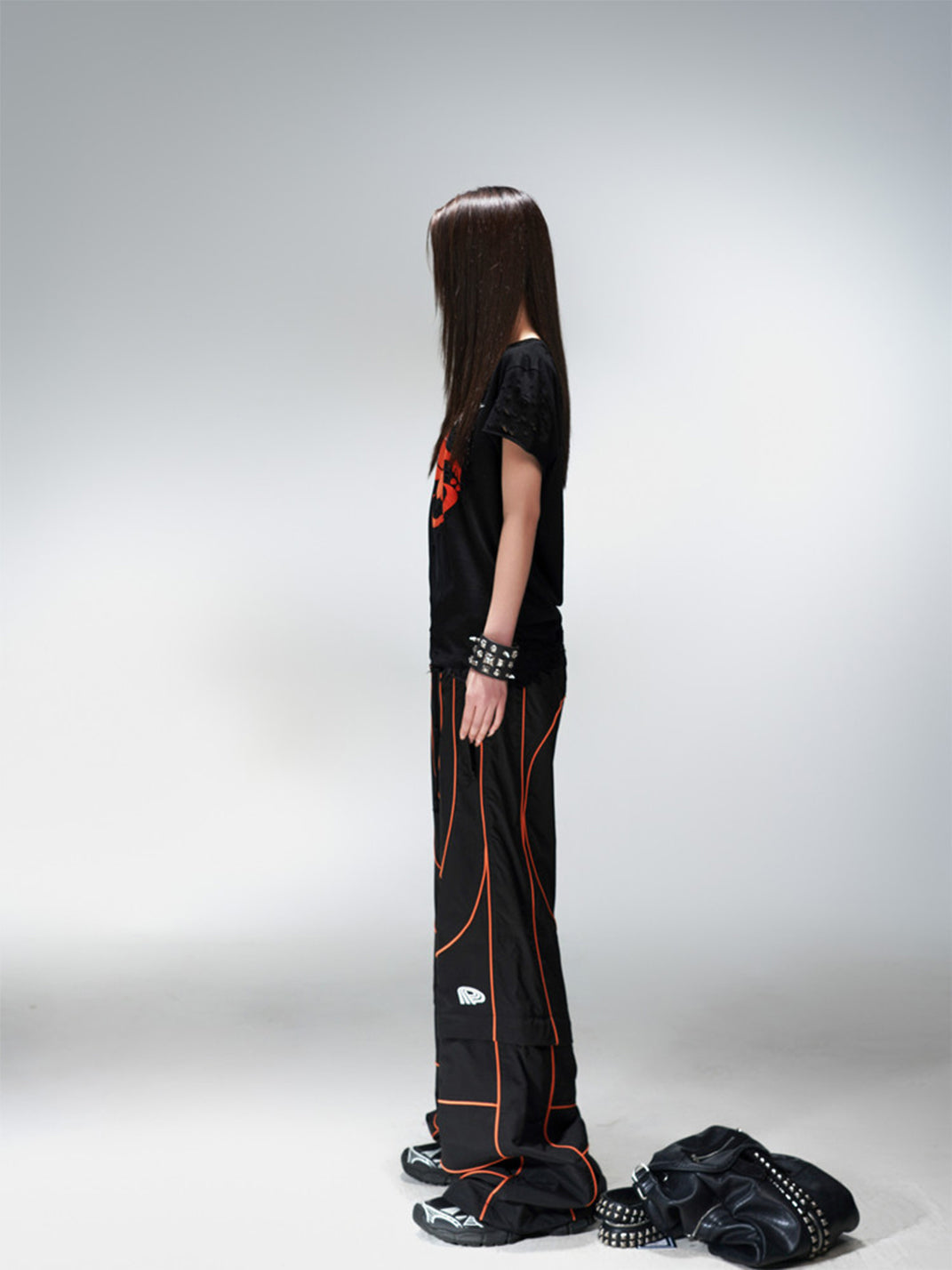 Color-Block Embroidered Track Pants - View 7