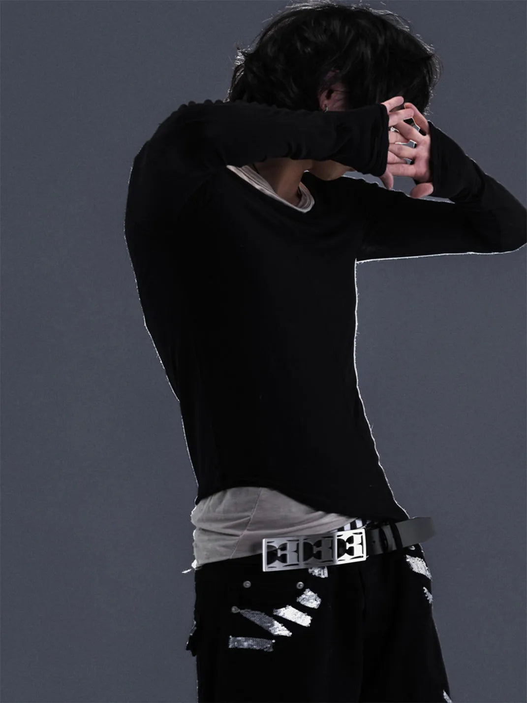Layered Two-Piece Effect Long-Sleeve T-Shirt - View 3