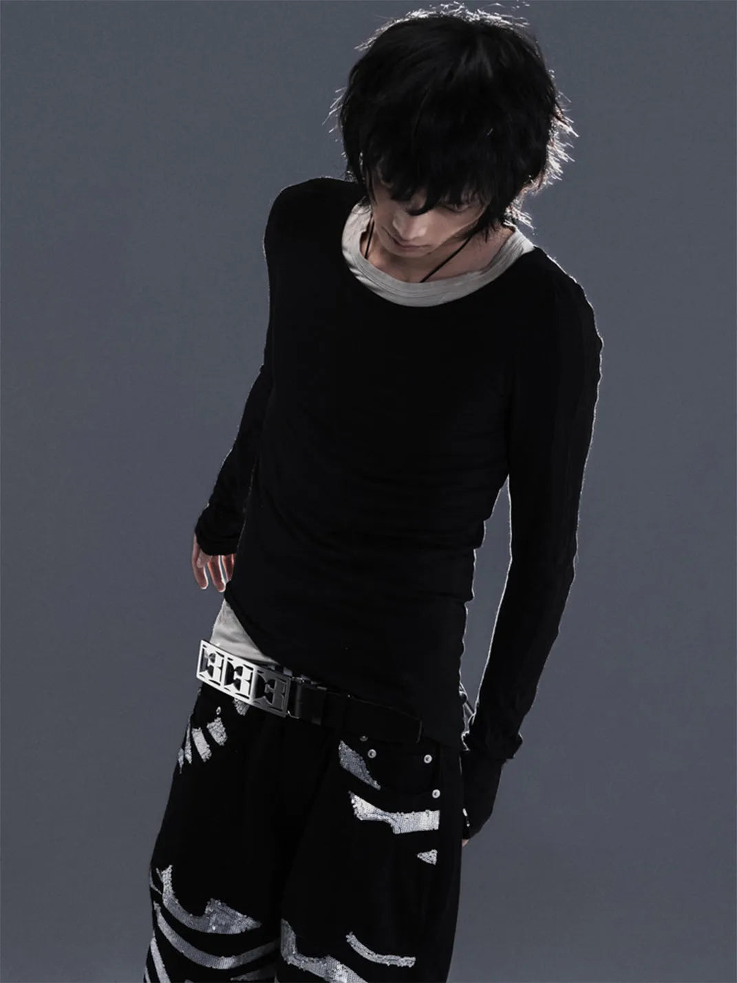 Layered Two-Piece Effect Long-Sleeve T-Shirt - View 4