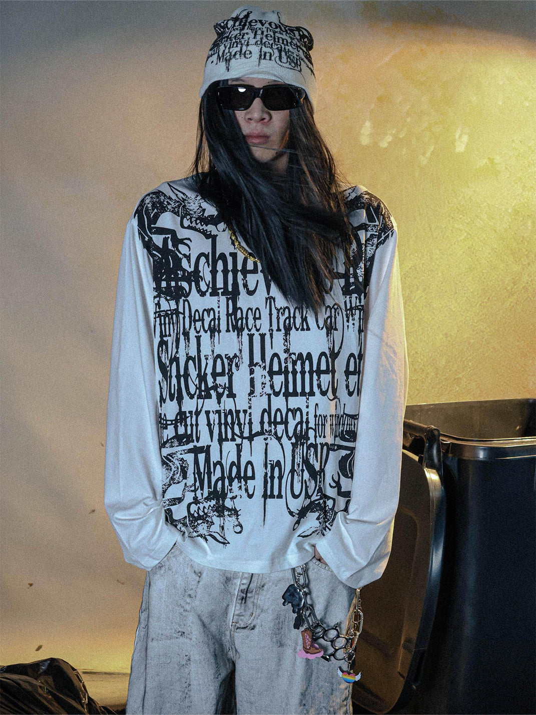 Oversized Graphic Crewneck Long-Sleeve T-Shirt - View 2