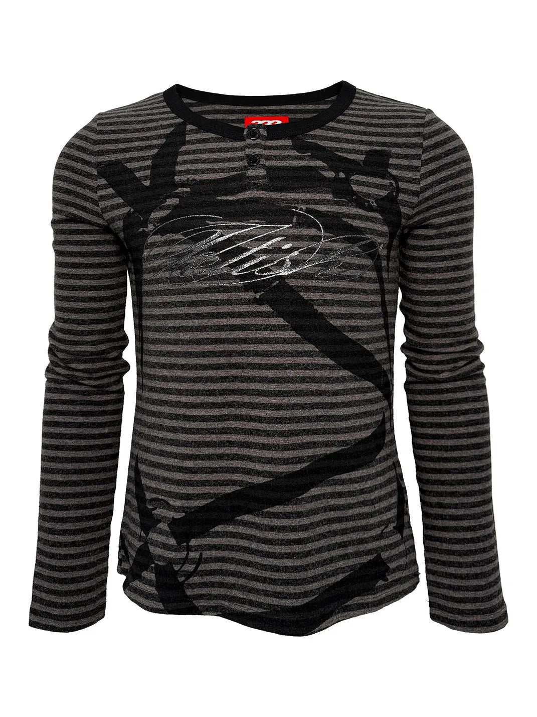 Striped Graphic Long-Sleeve T-Shirt