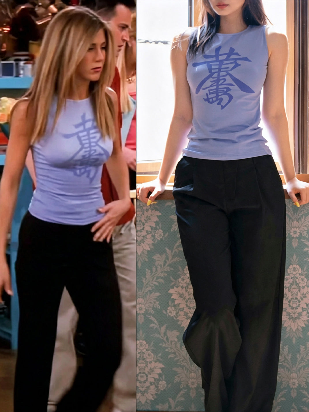 Periwinkle Graphic Cotton Stretch Tank — product view 2