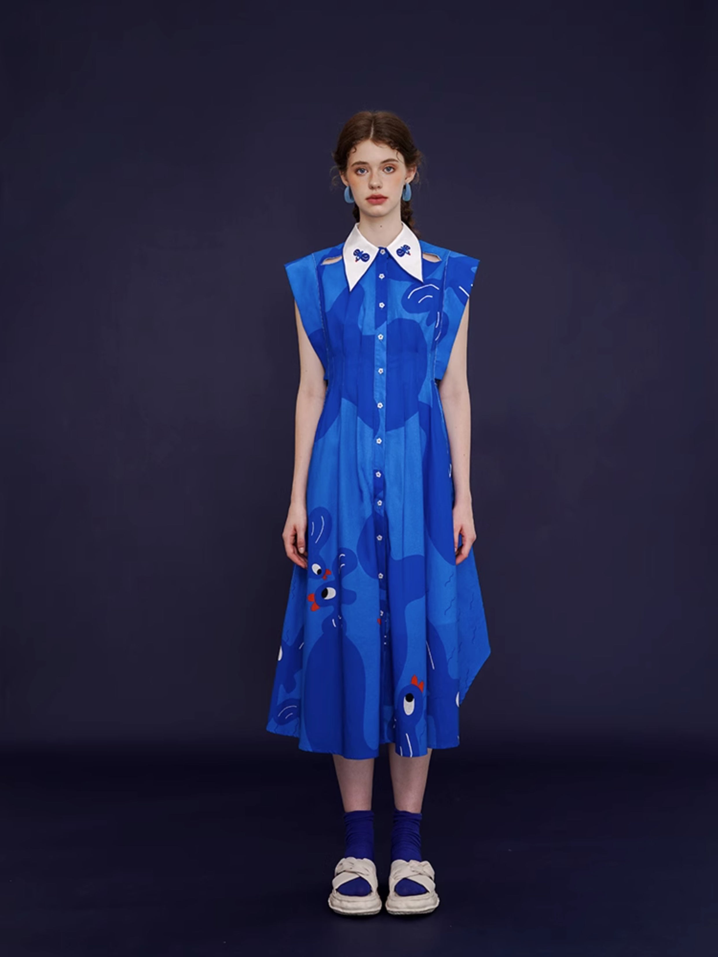 Whimsical Blue Bird Dress - chiclara