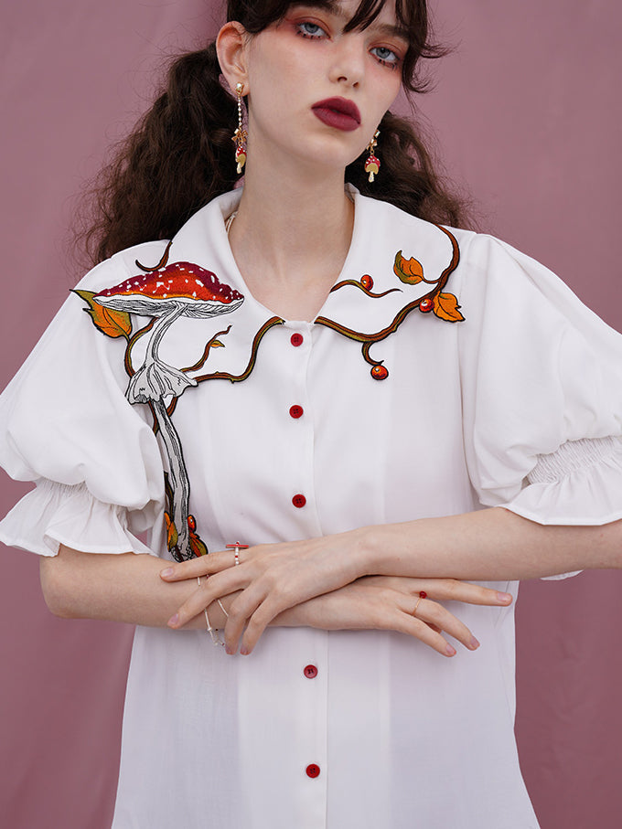 Magical Mushroom Meadow Blouse - chiclara