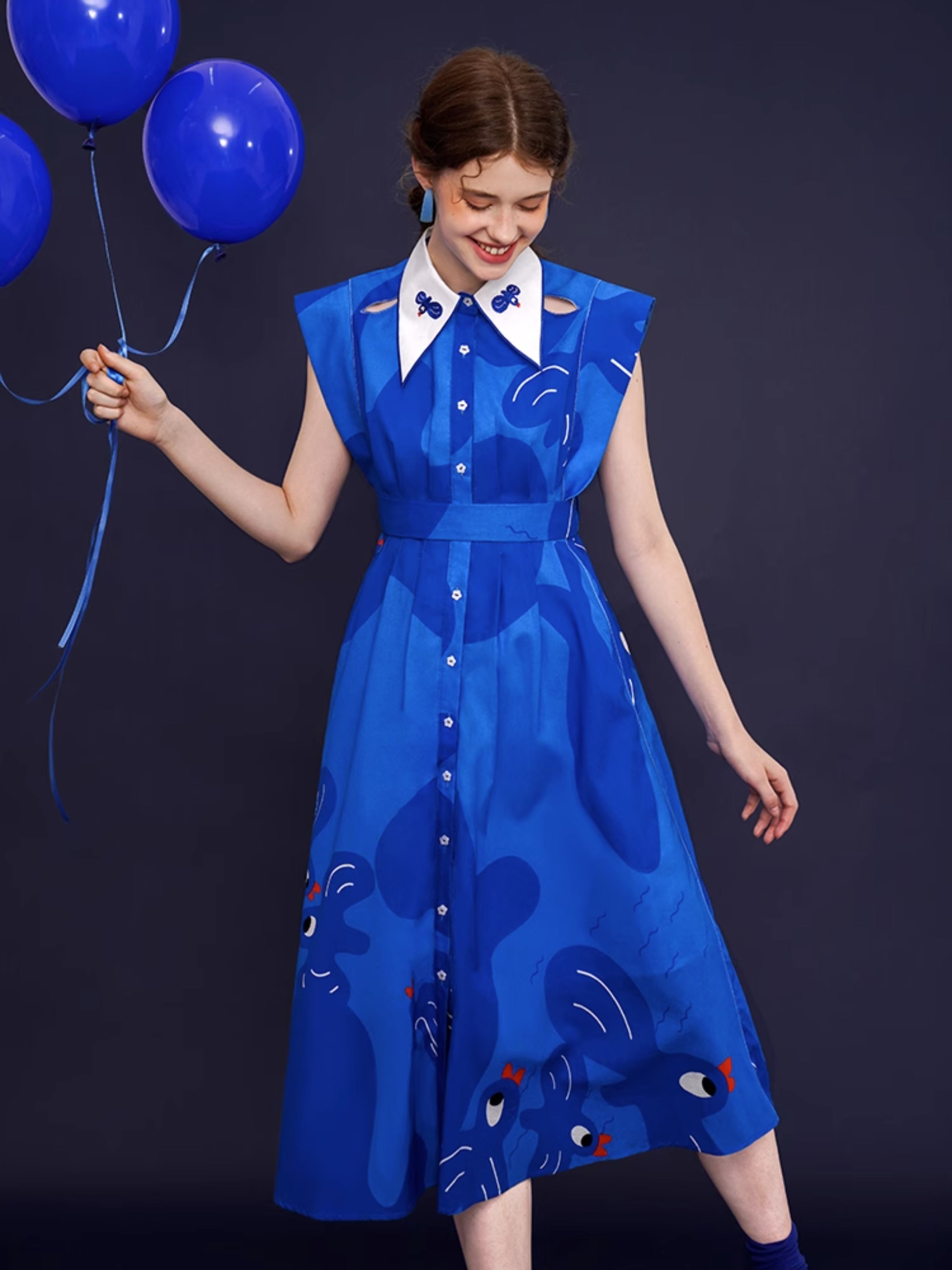 Whimsical Blue Bird Dress - chiclara