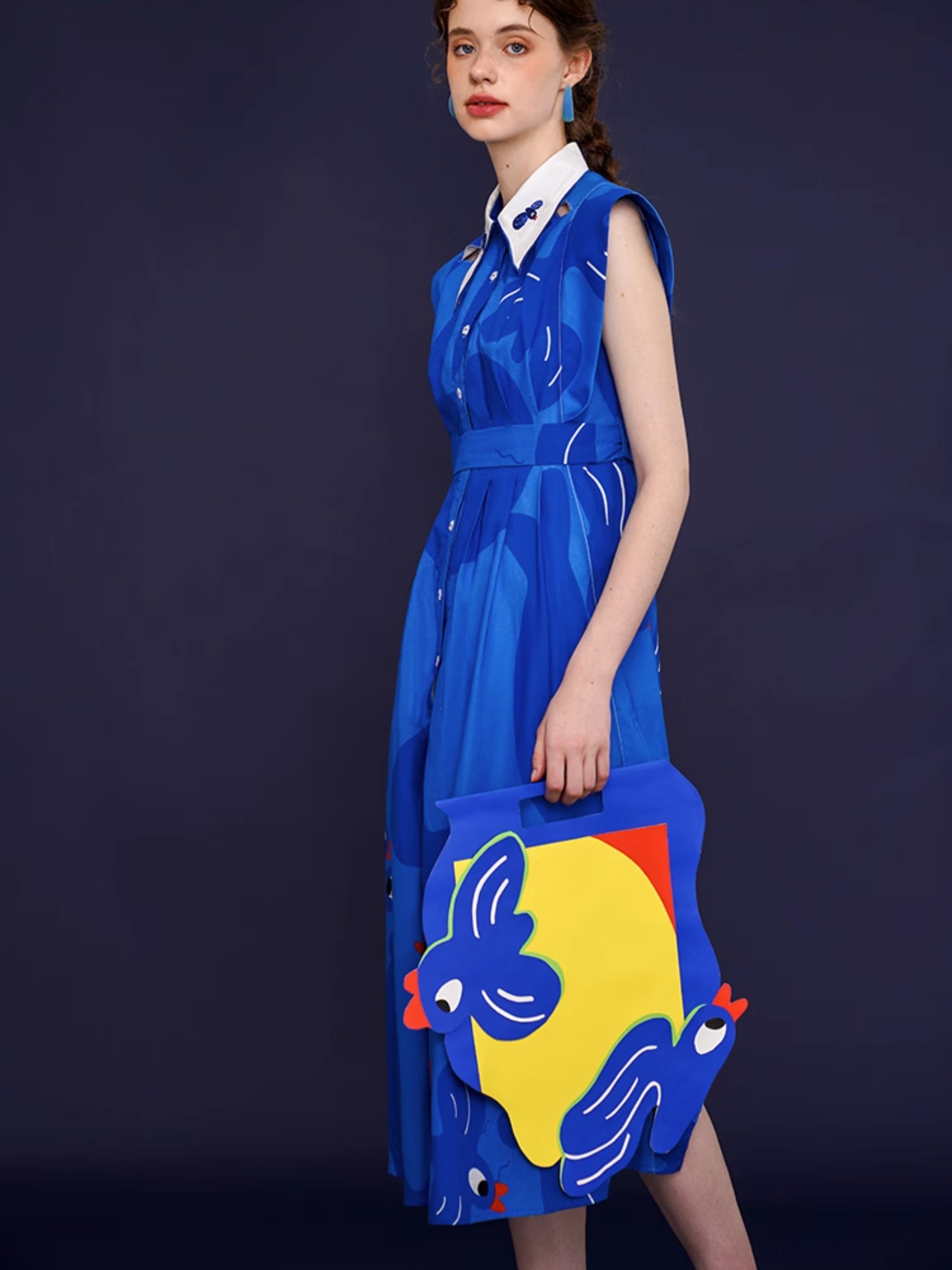 Whimsical Blue Bird Dress - chiclara