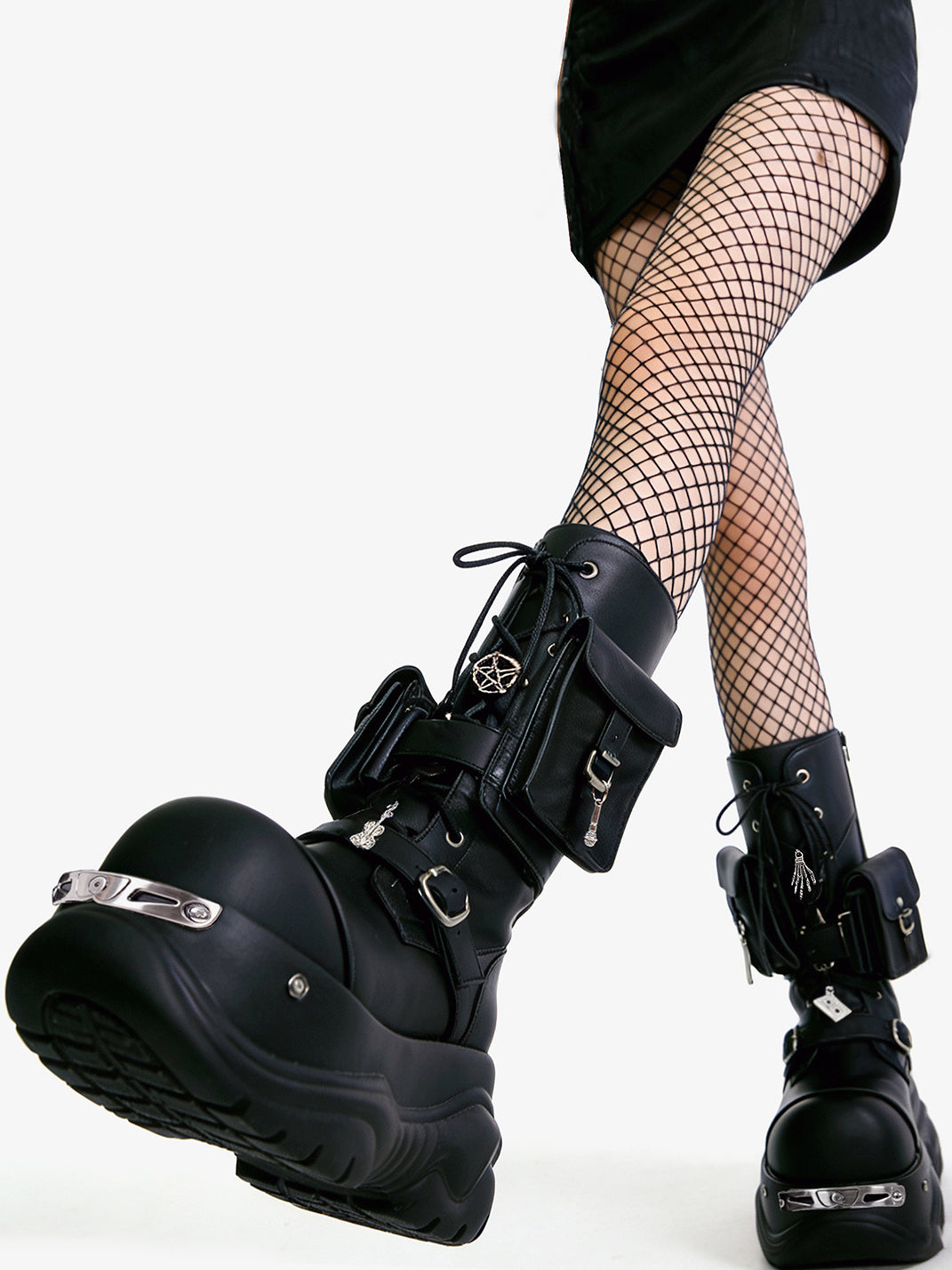 Utility-Lace Chunky Combat Boots - View 3