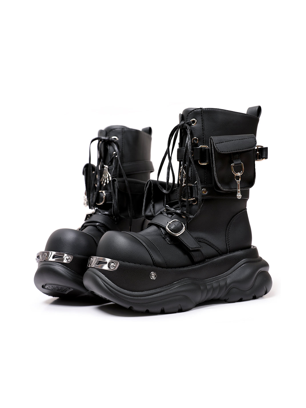 Utility-Lace Chunky Combat Boots - View 11