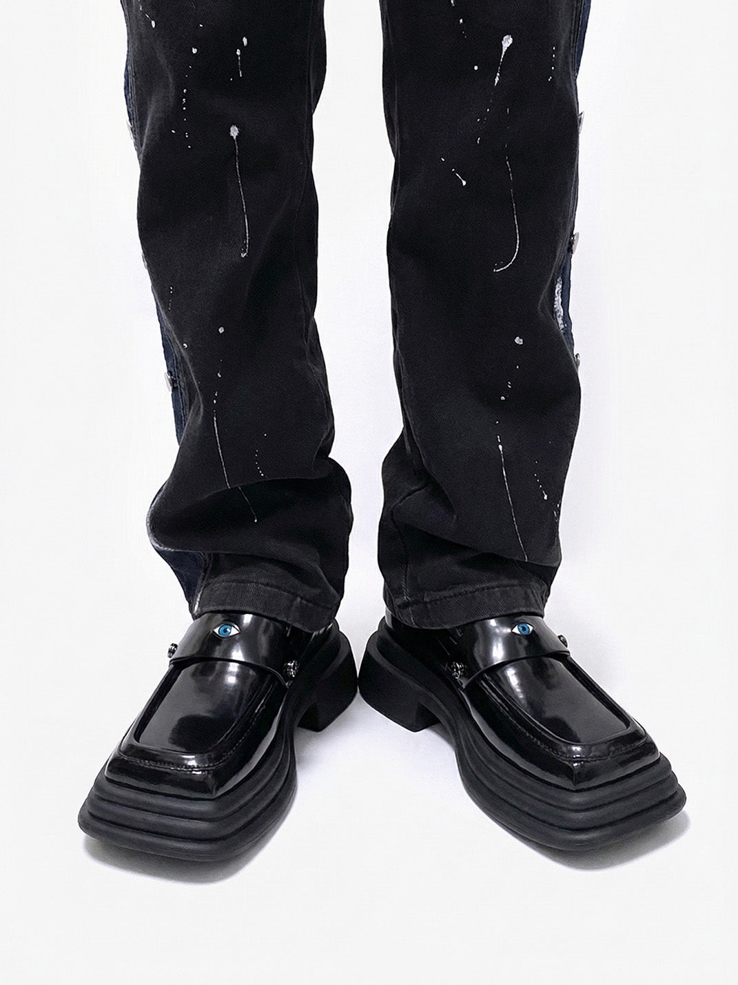 Hardware-Trim Split-Sole Platform Loafers - View 4