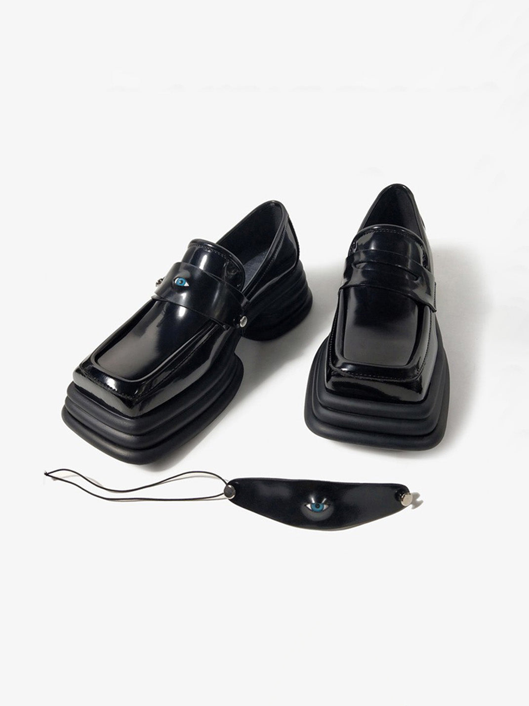 Hardware-Trim Split-Sole Platform Loafers - View 7