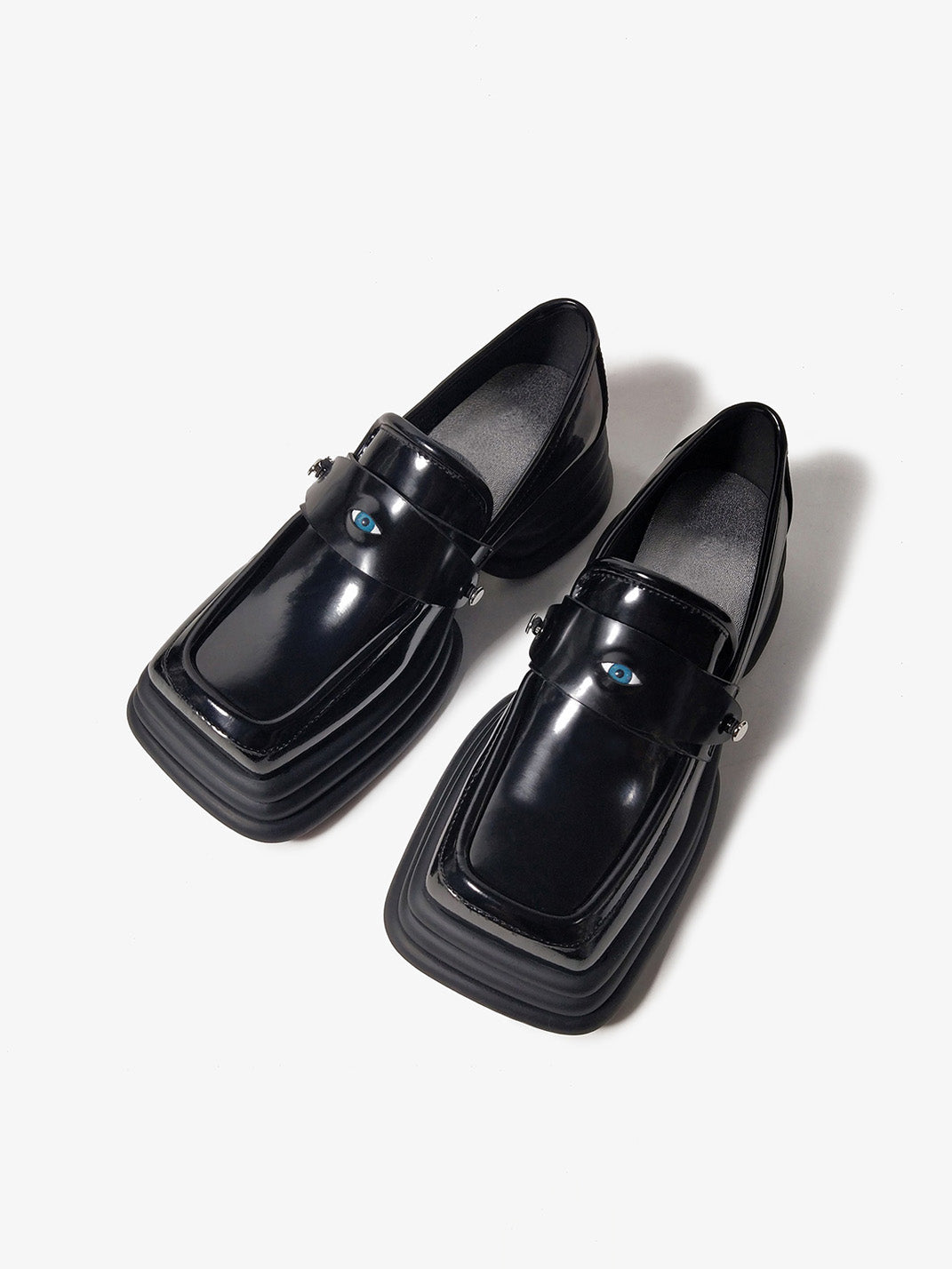 Hardware-Trim Split-Sole Platform Loafers - View 8