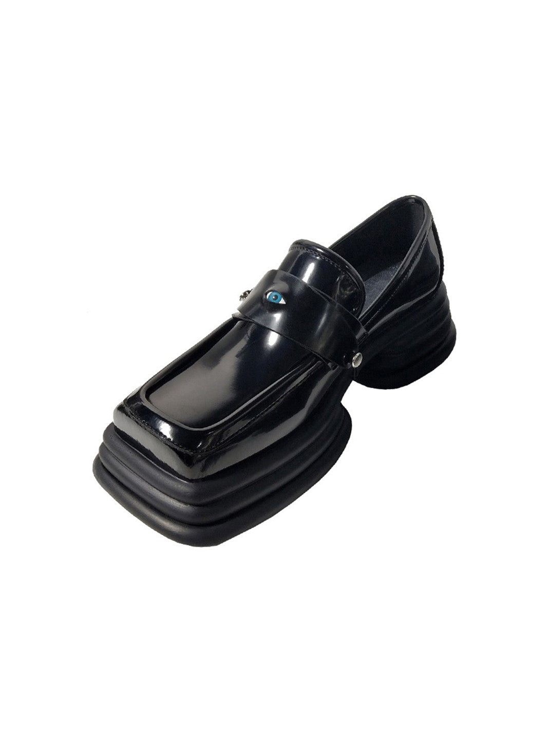 Hardware-Trim Split-Sole Platform Loafers - View 9