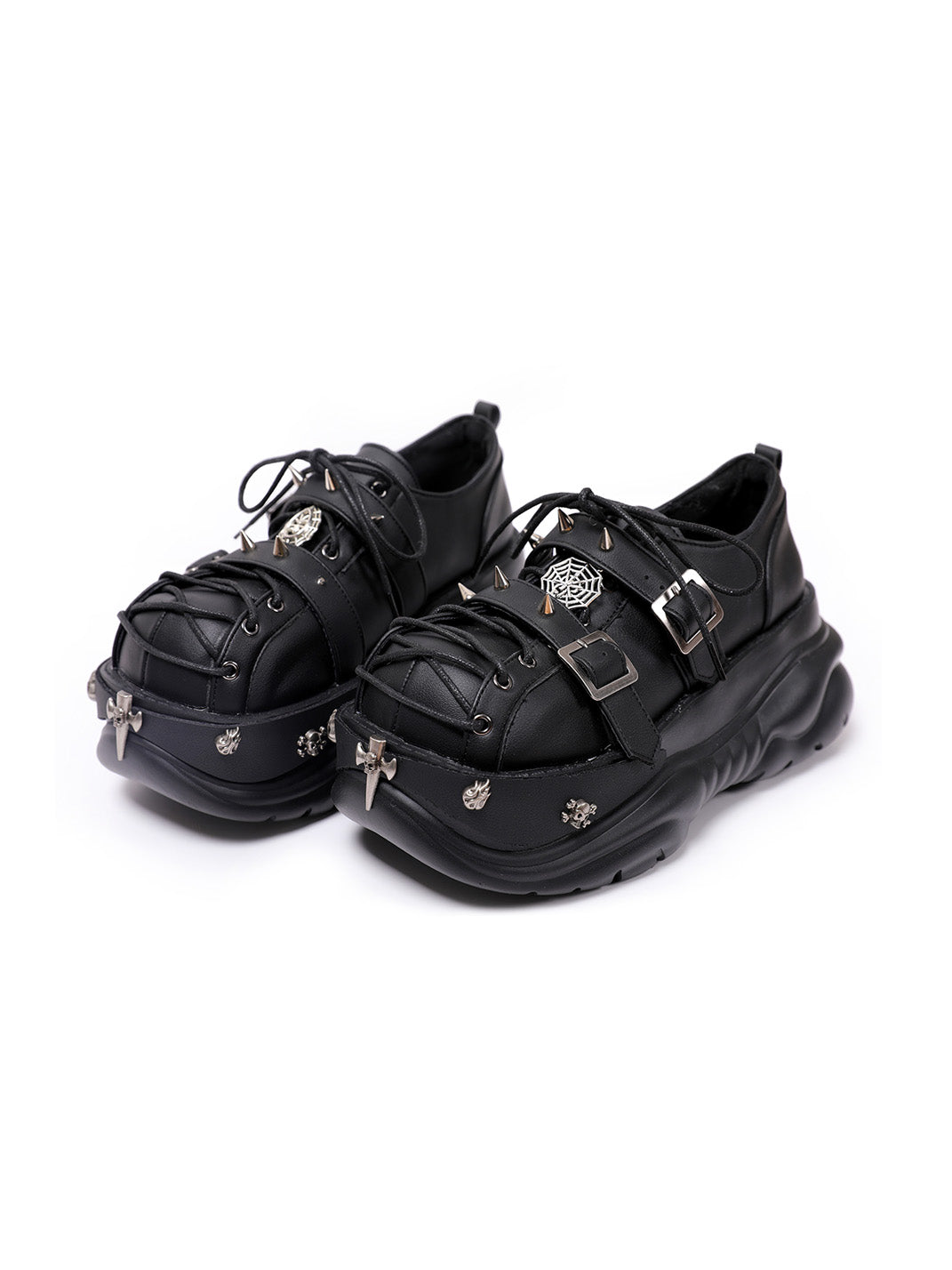 Buckle-Cage Chunky Platform Sneakers