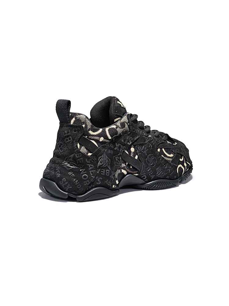 Pink Embroidered Chunky Dad Sneakers - View 12