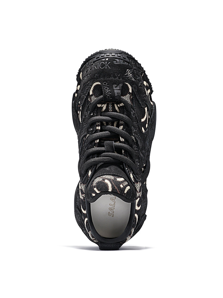 Pink Embroidered Chunky Dad Sneakers - View 13
