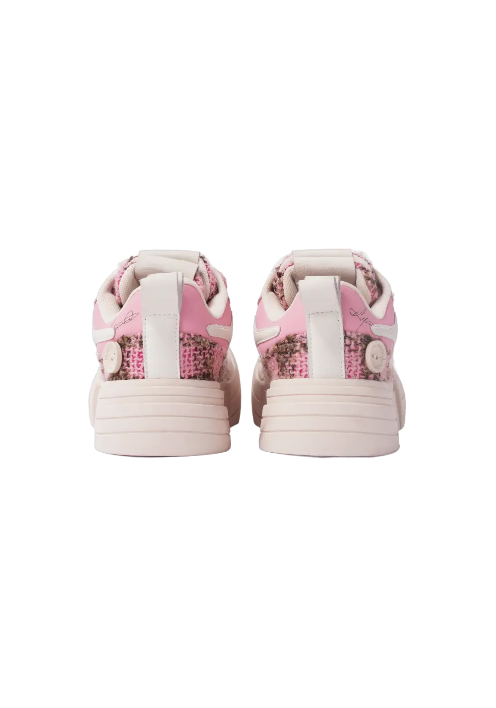 Pink Glitter Smile Platform Sneakers - View 6