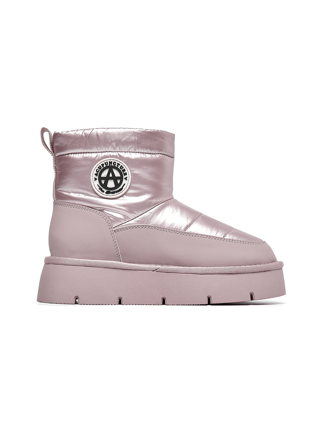 Pink Quilted Platform Snow Boots - View 12